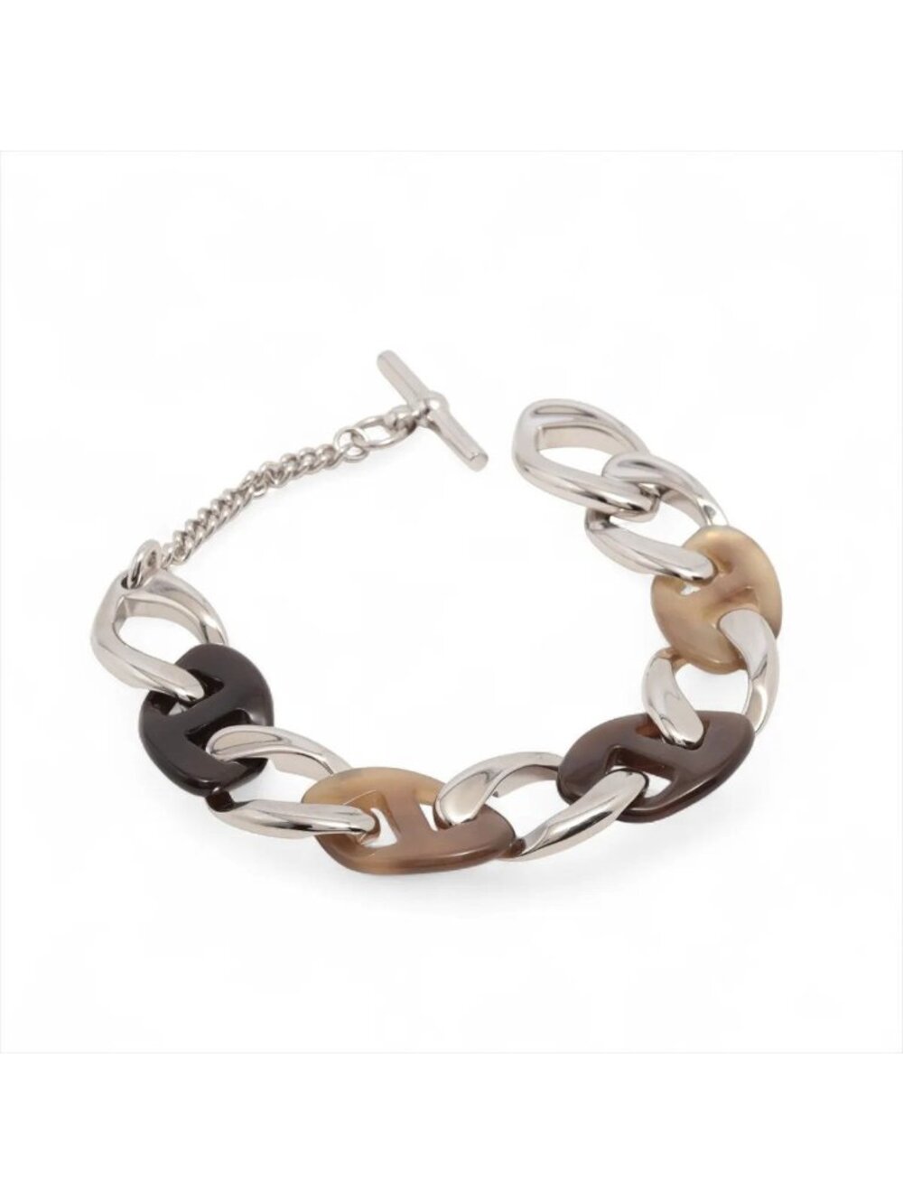 Hermes Chaine de H Buffalo Horn Bracelet Bangle Chain